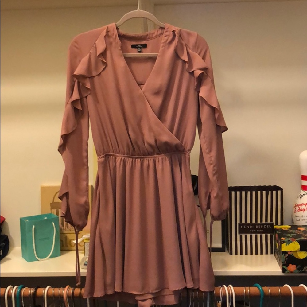 Dusty blush ruffled dress